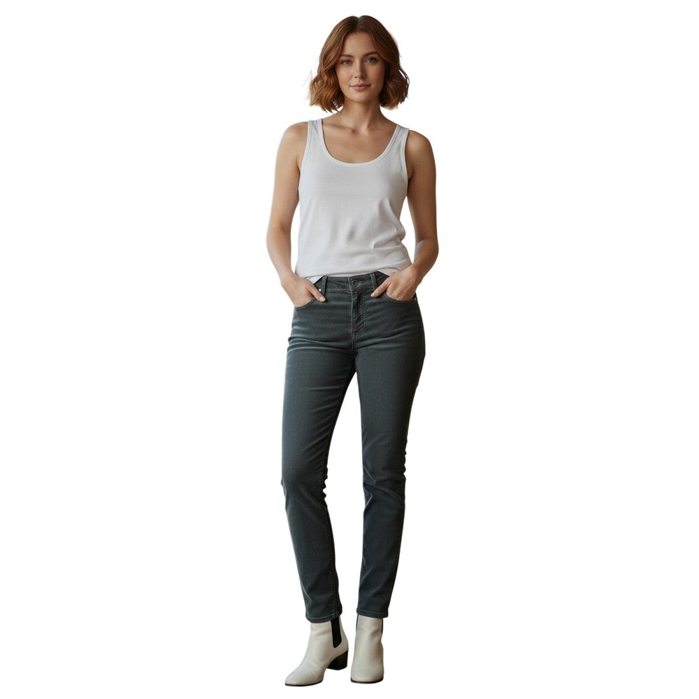 AG Adriano NWT The Prima Ankle Teal Blue Corduroy Cigarette Pants 27x28 USA $198